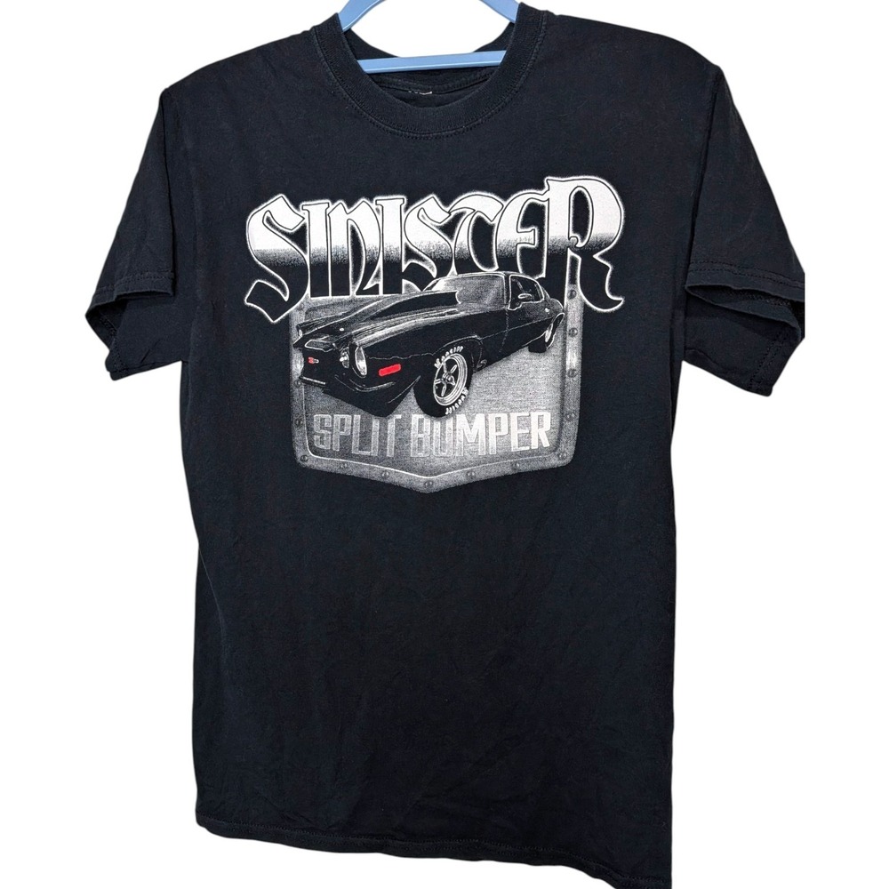 Sinister Split Bumper Camaro Muscle Car Graphic Tee Black Grunge Mens Small